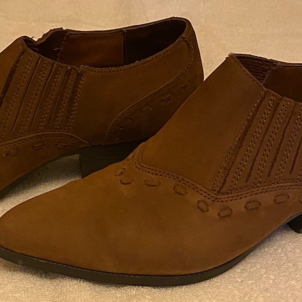 Brown Suede Leather " Rodeo"  Bootie.